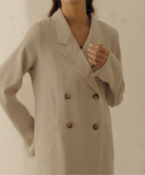 fupel（フぺル）の「マーメイドダブルコート（チェスターコート・レディース・グレイッシュベージュ/ブラウン系その他・FREE）」の9枚目の写真