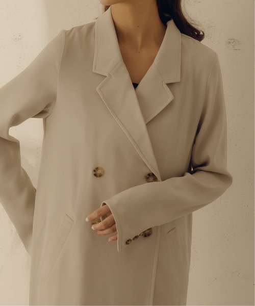 fupel（フぺル）の「マーメイドダブルコート（チェスターコート・レディース・グレイッシュベージュ/ブラウン系その他・FREE）」の3枚目の写真