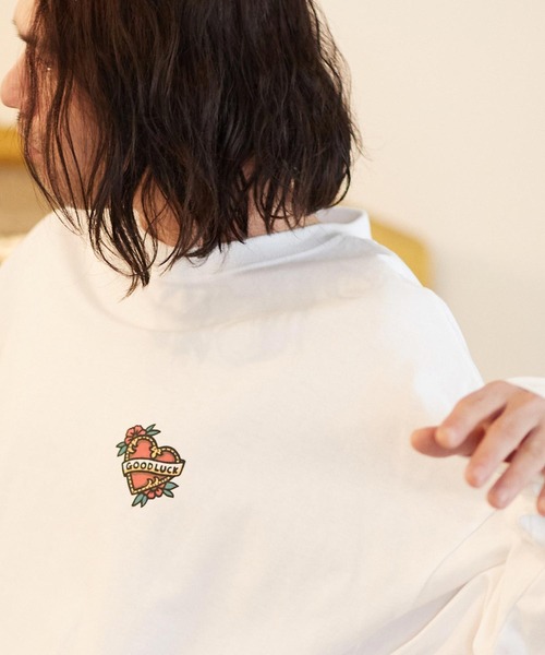 CAMBIO（カンビオ）の「mlt4260- アメトラ風タトゥーデザインビッグシルエットロンT（Tシャツ/カットソー・メンズ・ブルー系その他/ホワイト/グレー・XL/M/L/S）」の12枚目の写真