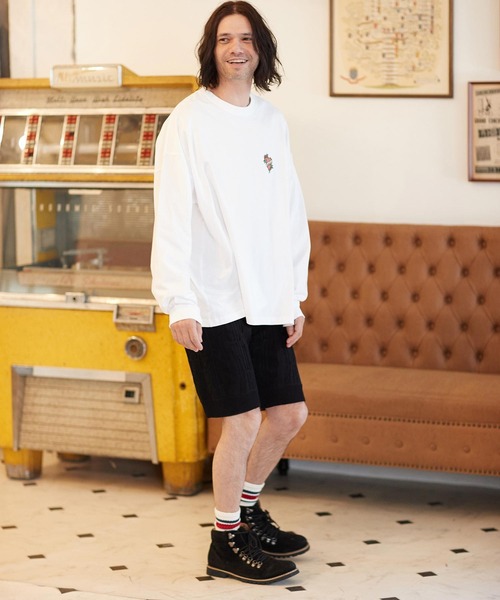 CAMBIO（カンビオ）の「mlt4260- アメトラ風タトゥーデザインビッグシルエットロンT（Tシャツ/カットソー・メンズ・ブルー系その他/ホワイト/グレー・XL/M/L/S）」の16枚目の写真