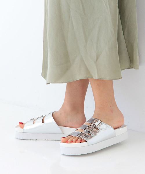 Another Edition（アナザーエディション）の「3バックル厚底サンダル/AEBC 3Buckle アツゾコSNDL40（サンダル・レディース・ホワイト/シルバー/ブラック・SMALL/LARGE/MEDIUM）」の3枚目の写真