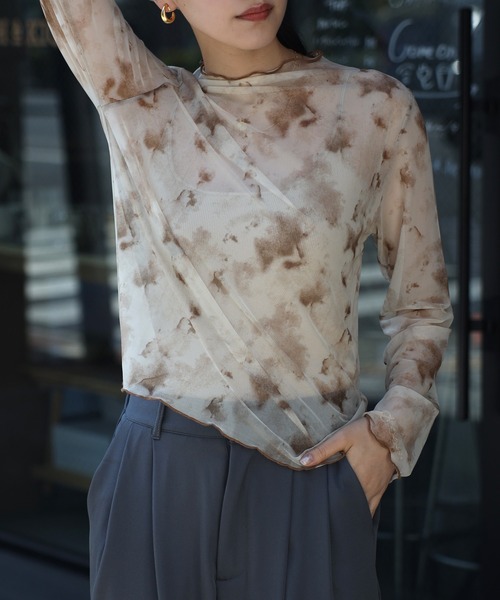 COMMRE(コムル)の「プリントチュールトップス(Tシャツ/カットソー・レディース・ブラウン/オレンジ/グリーン・FREE)」の19枚目の写真