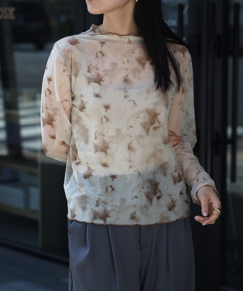 COMMRE(コムル)の「プリントチュールトップス(Tシャツ/カットソー・レディース・ブラウン/オレンジ/グリーン・FREE)」の20枚目の写真