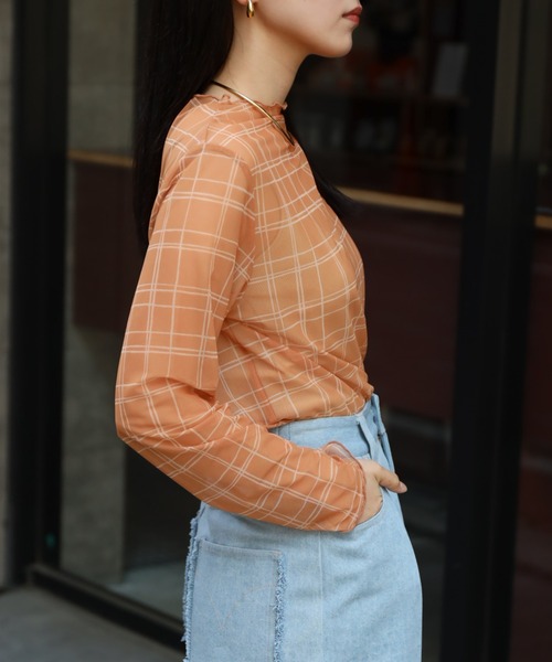 COMMRE(コムル)の「プリントチュールトップス(Tシャツ/カットソー・レディース・ブラウン/オレンジ/グリーン・FREE)」の7枚目の写真