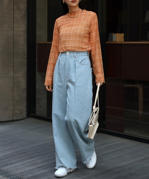 COMMRE(コムル)の「プリントチュールトップス(Tシャツ/カットソー・レディース・ブラウン/オレンジ/グリーン・FREE)」の10枚目の写真