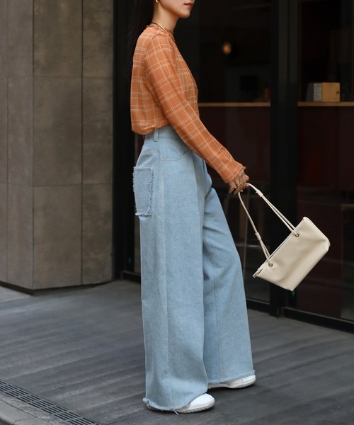 COMMRE(コムル)の「プリントチュールトップス(Tシャツ/カットソー・レディース・ブラウン/オレンジ/グリーン・FREE)」の12枚目の写真