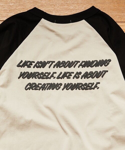FREAK'S STORE(フリークスストア)の「【限定展開】w/ the Parks/ウィズザパークス LIFE…発泡 back print raglan tee/バックプリントラグランTシャツ(Tシャツ/カットソー・レディース・ブラック/ブラウン系その他/レッド・フリ-)」の2枚目の写真