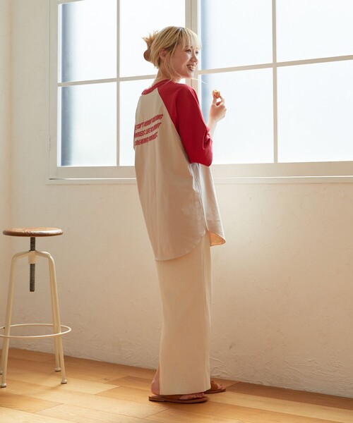 FREAK'S STORE(フリークスストア)の「【限定展開】w/ the Parks/ウィズザパークス LIFE…発泡 back print raglan tee/バックプリントラグランTシャツ(Tシャツ/カットソー・レディース・ブラック/ブラウン系その他/レッド・フリ-)」の12枚目の写真