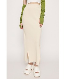SLY | LIMITED ITEM CRUSH KNIT SK クラッシュ ニットスカート ロングスカート ロングスカート セットアップ可能 限定(スカート)