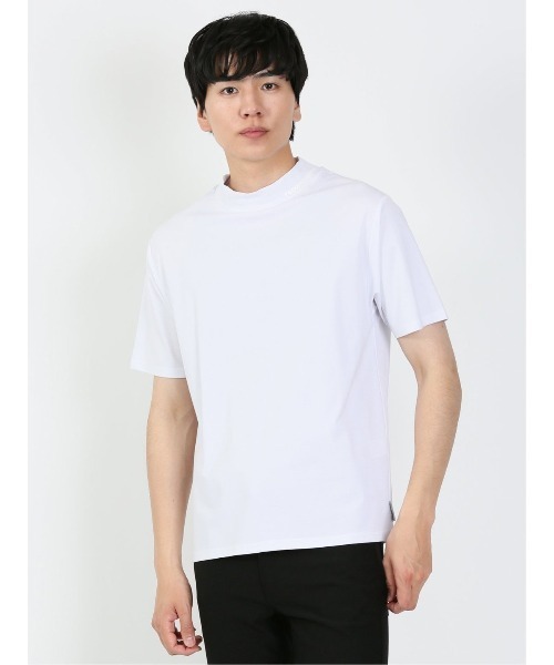renoma HOMME（レノマオム）の「レノマ オム ロゴプリント モックネック半袖Tシャツ（Tシャツ/カットソー・メンズ・ホワイト/ブラック・MEDIUM/LARGE/X-LARGE）」の2枚目の写真