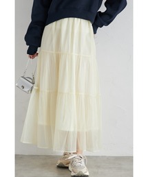 【ZOZO限定】オーガンジーティアードスカート