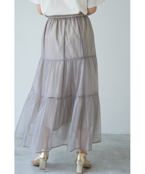 &. NOSTALGIA（アンドドットノスタルジア）の「【ZOZO限定】オーガンジーティアードスカート（スカート・レディース・ブラック/アイボリー/グレイッシュベージュ・FREE）」の14枚目の写真