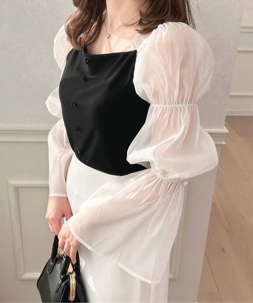 apres jour（アプレジュール）の「マムルークスリーブトップス【ZOZOTOWN限定アイテム】（Tシャツ/カットソー・レディース・グレイッシュベージュ/ブラック・フリー/X-LARGE）」の10枚目の写真
