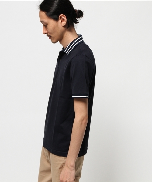 EDIFICE（エディフィス）の「◇40/2シルケットカノコ リブポロシャツ（ポロシャツ・メンズ・チャコールグレー/ホワイト/ネイビー・48/44/46）」の5枚目の写真