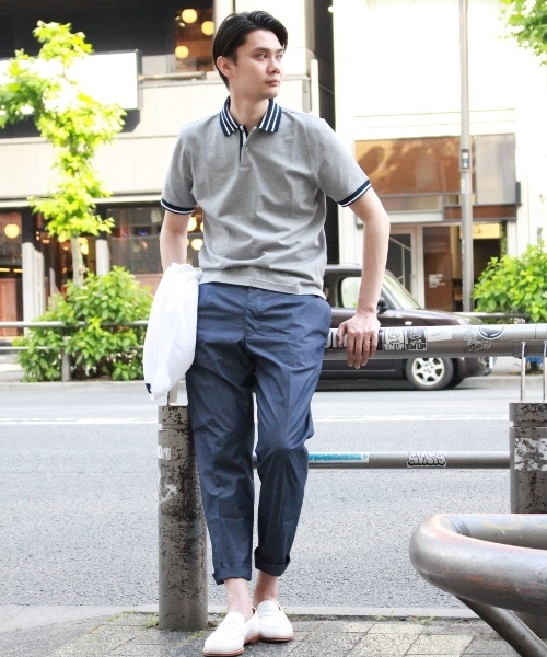 EDIFICE（エディフィス）の「◇40/2シルケットカノコ リブポロシャツ（ポロシャツ・メンズ・チャコールグレー/ホワイト/ネイビー・48/44/46）」の13枚目の写真