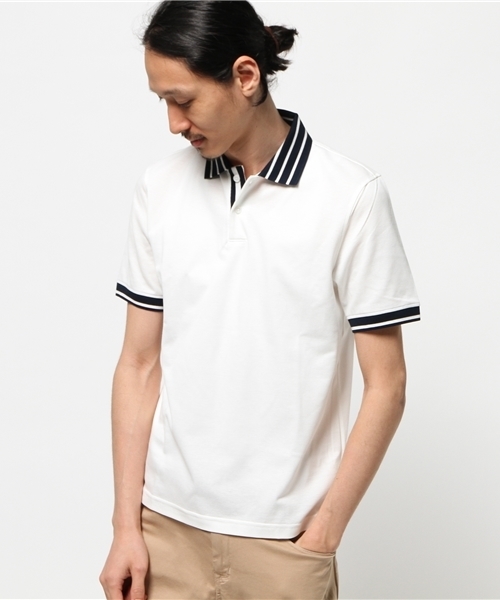 EDIFICE（エディフィス）の「◇40/2シルケットカノコ リブポロシャツ（ポロシャツ・メンズ・チャコールグレー/ホワイト/ネイビー・48/44/46）」の18枚目の写真