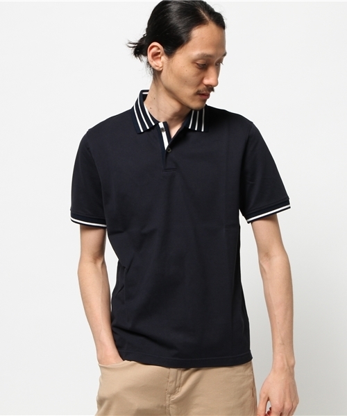 EDIFICE（エディフィス）の「◇40/2シルケットカノコ リブポロシャツ（ポロシャツ・メンズ・チャコールグレー/ホワイト/ネイビー・48/44/46）」の14枚目の写真