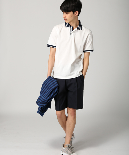 EDIFICE（エディフィス）の「◇40/2シルケットカノコ リブポロシャツ（ポロシャツ・メンズ・チャコールグレー/ホワイト/ネイビー・48/44/46）」の17枚目の写真