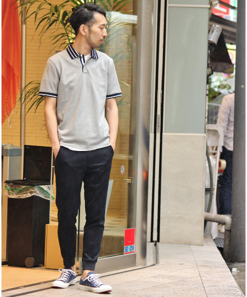 EDIFICE（エディフィス）の「◇40/2シルケットカノコ リブポロシャツ（ポロシャツ・メンズ・チャコールグレー/ホワイト/ネイビー・48/44/46）」の20枚目の写真