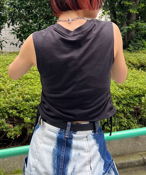 PAGEBOY(ページボーイ)の「ピッタミニサイドオープンノースリーブ(Tシャツ/カットソー・レディース・チャコールグレー/オフホワイト/ブラック・FREE)」の21枚目の写真