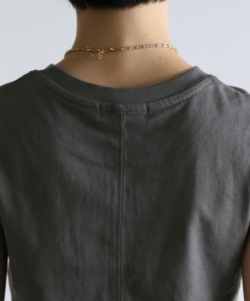 PAGEBOY(ページボーイ)の「ピッタミニサイドオープンノースリーブ(Tシャツ/カットソー・レディース・チャコールグレー/オフホワイト/ブラック・FREE)」の19枚目の写真