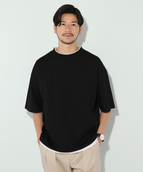 LIL VENDARS(リルヴェンダース)の「ルーズベーシックフェイクレイヤード半袖Tシャツ(Tシャツ/カットソー・メンズ・サックスブルー/ブラック/ワイン/グレー/ホワイト/ブラウン/チャコール/ベージュ/ブルー系その他・S/M/L/XL)」の3枚目の写真