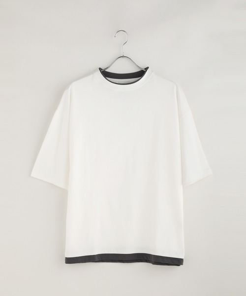 LIL VENDARS(リルヴェンダース)の「ルーズベーシックフェイクレイヤード半袖Tシャツ(Tシャツ/カットソー・メンズ・サックスブルー/ブラック/ワイン/グレー/ホワイト/ブラウン/チャコール/ベージュ/ブルー系その他・S/M/L/XL)」の16枚目の写真