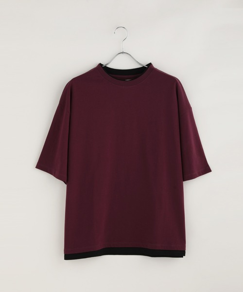 LIL VENDARS(リルヴェンダース)の「ルーズベーシックフェイクレイヤード半袖Tシャツ(Tシャツ/カットソー・メンズ・サックスブルー/ブラック/ワイン/グレー/ホワイト/ブラウン/チャコール/ベージュ/ブルー系その他・S/M/L/XL)」の12枚目の写真