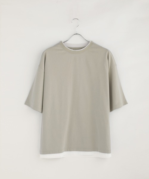 LIL VENDARS(リルヴェンダース)の「ルーズベーシックフェイクレイヤード半袖Tシャツ(Tシャツ/カットソー・メンズ・サックスブルー/ブラック/ワイン/グレー/ホワイト/ブラウン/チャコール/ベージュ/ブルー系その他・S/M/L/XL)」の17枚目の写真