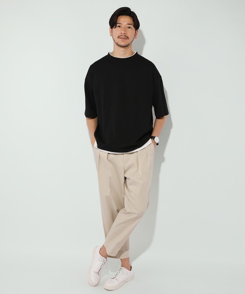 LIL VENDARS(リルヴェンダース)の「ルーズベーシックフェイクレイヤード半袖Tシャツ(Tシャツ/カットソー・メンズ・サックスブルー/ブラック/ワイン/グレー/ホワイト/ブラウン/チャコール/ベージュ/ブルー系その他・S/M/L/XL)」の22枚目の写真