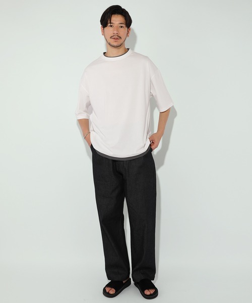LIL VENDARS(リルヴェンダース)の「ルーズベーシックフェイクレイヤード半袖Tシャツ(Tシャツ/カットソー・メンズ・サックスブルー/ブラック/ワイン/グレー/ホワイト/ブラウン/チャコール/ベージュ/ブルー系その他・S/M/L/XL)」の14枚目の写真
