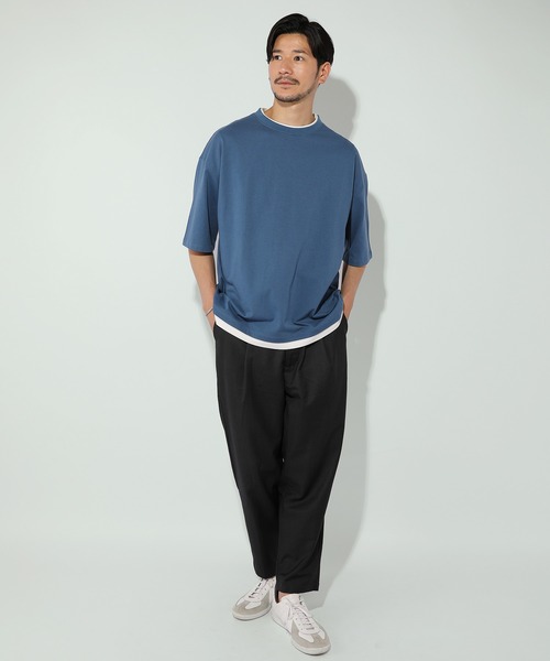 LIL VENDARS(リルヴェンダース)の「ルーズベーシックフェイクレイヤード半袖Tシャツ(Tシャツ/カットソー・メンズ・サックスブルー/ブラック/ワイン/グレー/ホワイト/ブラウン/チャコール/ベージュ/ブルー系その他・S/M/L/XL)」の10枚目の写真