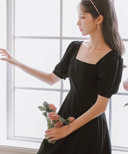 NinaetLina(ニナエリナ)の「Aライン半袖ロングワンピース(ワンピース・レディース・ブラック/ホワイト・L/M)」の6枚目の写真