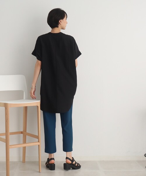 DRESKIP（ドレスキップ）の「◆胸元すっきり バンドカラー チュニックブラウス（シャツ/ブラウス・レディース・オフホワイト/ブラック/グリーン・02/03）」の13枚目の写真