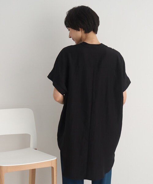 DRESKIP（ドレスキップ）の「◆胸元すっきり バンドカラー チュニックブラウス（シャツ/ブラウス・レディース・オフホワイト/ブラック/グリーン・02/03）」の16枚目の写真