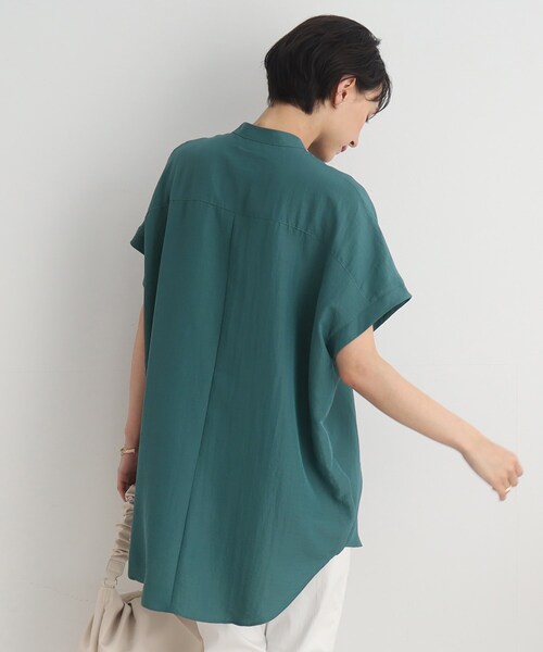 DRESKIP（ドレスキップ）の「◆胸元すっきり バンドカラー チュニックブラウス（シャツ/ブラウス・レディース・オフホワイト/ブラック/グリーン・02/03）」の21枚目の写真