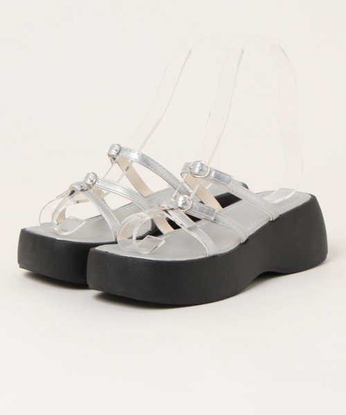 MYMOOD.(マイムード)の「細ストラップ 厚底プラットフォームサンダル(サンダル・レディース・アイボリー/ブラック/シルバー・M/L)」の22枚目の写真