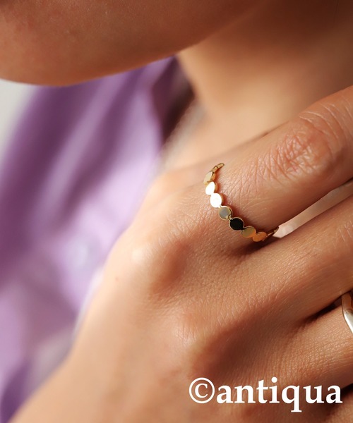 antiqua（アンティカ）の「ドットデザインリング（リング・レディース・シルバー/ゴールド・FREE）」の2枚目の写真
