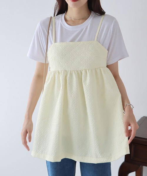 BLUEEAST（ブルーイースト）の「フェザー&フクレジャガードキャミソール（キャミソール・レディース・ブラック/モカ/アイボリー/アイボリー系/ブラック系・MEDIUM）」の12枚目の写真