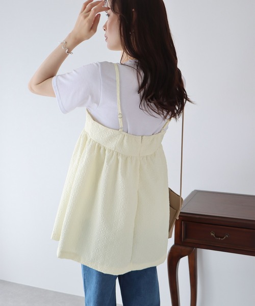 BLUEEAST（ブルーイースト）の「フェザー&フクレジャガードキャミソール（キャミソール・レディース・ブラック/モカ/アイボリー/アイボリー系/ブラック系・MEDIUM）」の15枚目の写真