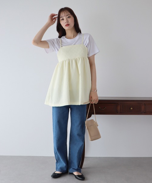 BLUEEAST（ブルーイースト）の「フェザー&フクレジャガードキャミソール（キャミソール・レディース・ブラック/モカ/アイボリー/アイボリー系/ブラック系・MEDIUM）」の19枚目の写真