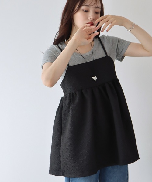 BLUEEAST（ブルーイースト）の「フェザー&フクレジャガードキャミソール（キャミソール・レディース・ブラック/モカ/アイボリー/アイボリー系/ブラック系・MEDIUM）」の22枚目の写真