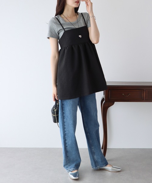 BLUEEAST（ブルーイースト）の「フェザー&フクレジャガードキャミソール（キャミソール・レディース・ブラック/モカ/アイボリー/アイボリー系/ブラック系・MEDIUM）」の11枚目の写真