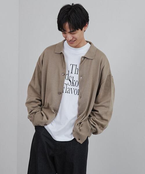 coen（コーエン）の「ポロカラールーズニットカーディガン（カーディガン/ボレロ・メンズ・ブラック/ベージュ・S/M/L/XL）」の3枚目の写真