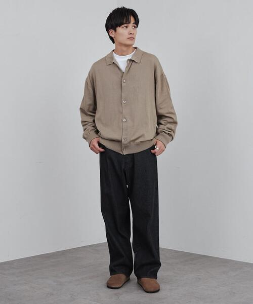 coen（コーエン）の「ポロカラールーズニットカーディガン（カーディガン/ボレロ・メンズ・ブラック/ベージュ・S/M/L/XL）」の4枚目の写真