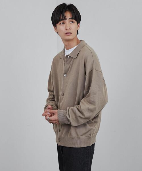 coen（コーエン）の「ポロカラールーズニットカーディガン（カーディガン/ボレロ・メンズ・ブラック/ベージュ・S/M/L/XL）」の5枚目の写真
