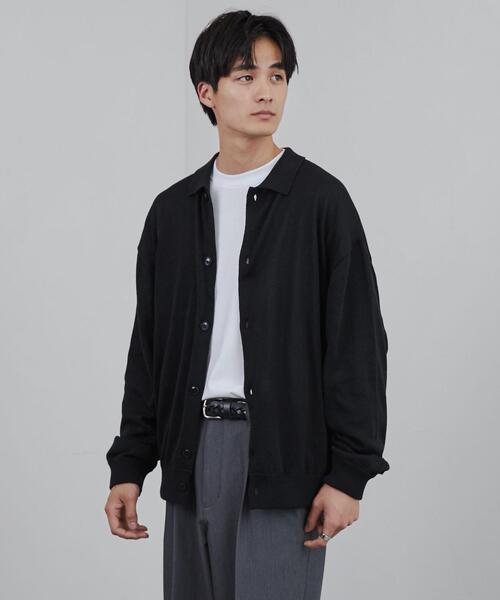 coen（コーエン）の「ポロカラールーズニットカーディガン（カーディガン/ボレロ・メンズ・ブラック/ベージュ・S/M/L/XL）」の8枚目の写真