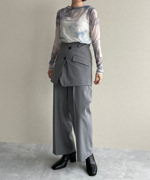 LOWRYS FARM（ローリーズファーム）の「３ＷＡＹセットワイドパンツ　965142（スラックス・レディース・ネイビー/グレー・FREE）」の3枚目の写真