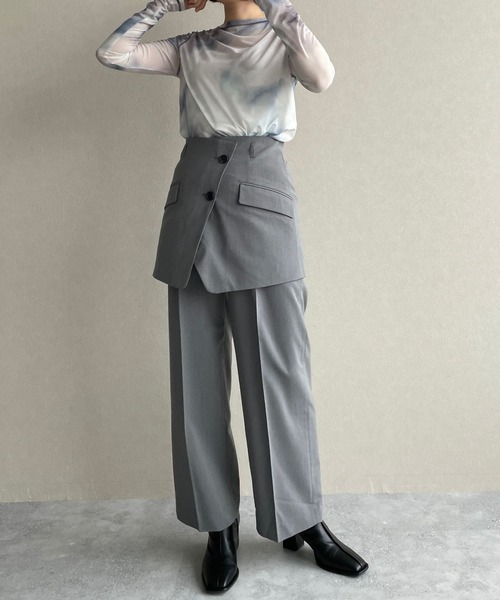 LOWRYS FARM（ローリーズファーム）の「３ＷＡＹセットワイドパンツ　965142（スラックス・レディース・ネイビー/グレー・FREE）」の5枚目の写真