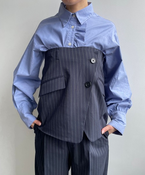 LOWRYS FARM（ローリーズファーム）の「３ＷＡＹセットワイドパンツ　965142（スラックス・レディース・ネイビー/グレー・FREE）」の7枚目の写真